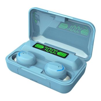 Macaron Bluetooth Earphones with Led Display and Noise Reduction - Pink