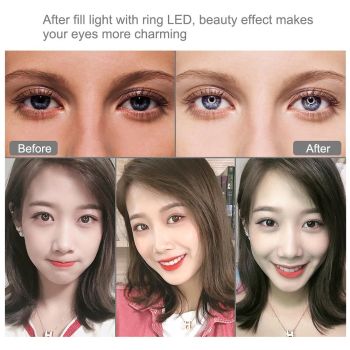 7.9 Dual Colour Led Ring Light with Usb Dimmable for Vlogging and Photography - Pink