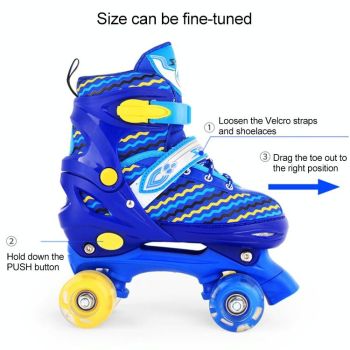 Full-flash Roller Skates for Kids - White Size l - Pink