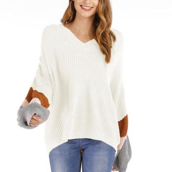 Fashion Casual V-Neck Sweater - Grey M