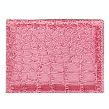 Pu Crocodile Pattern Card Holder Fits Cdc Documents - Gold