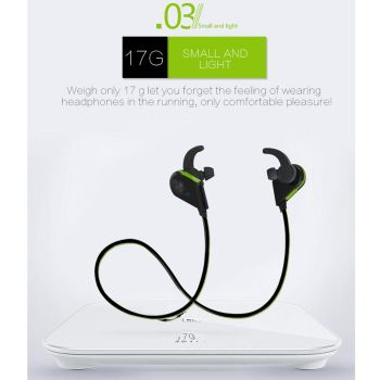 Wireless Bluetooth In-ear Headset with Magnetic Switch & Indicator Light - Green