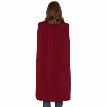 Women Casual Cape Unbuttoned Shawl Coat Red - M