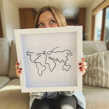 Vibe Geeks Adventure Archive Box Wood Frame Travel Tickets Keepsakes Storage Frame - Coffee - Medium