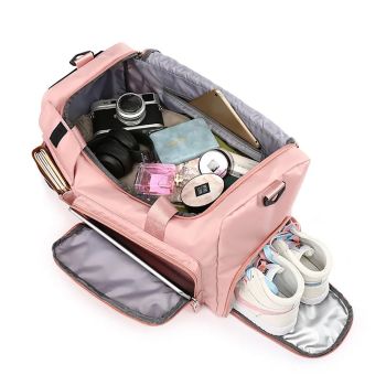 Vibe Geeks Waterproof and Lightweight Zipper Sports Gym Bag with Shoe Compartment - Sky Blue