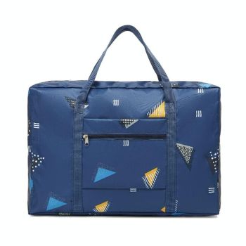 Waterproof Foldable Travel Bag - Compact & Durable - Blue Plaid