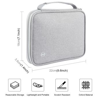 Passport Wallet With Handle Document Organizer & Card Holder - Grey