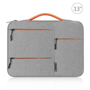 13 Laptop Sleeve Case for Macbook Samsung Thinkpad Sony Dell Alienware Chuwi Asus Hp -13.5 Inch Zipper Briefcase Handbag - Grey