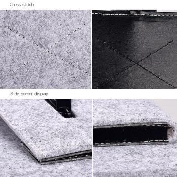 15.4 Inch Grey Felt Laptop Inner Bag with Multi-purpose Button