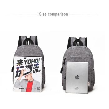 Versatile Canvas Laptop Backpack for 13-15 Inch - 36x25x10cm - Grey