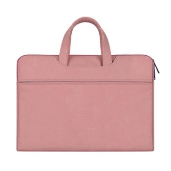 Waterproof Portable One-Shoulder Handbag For 13.3 Laptops With Hidden Zipper And Suitcase Belt - Light Grey