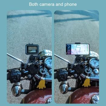 Universal Motorcycle Phone Bracket for Action Cameras - Gold
