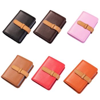 Portable Pu Leather Card Holder - Business & Credit Cards - Orange
