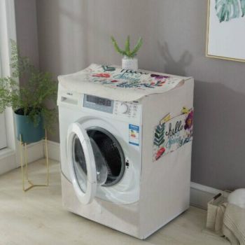 Cartoon Cotton Linen Drum Roller Washing Machine Dust Cover - 83x60x60cm Size - Bike