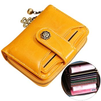 Rfid-blocking Women Wallet with Card Slots - Anti-magnetic - Blue