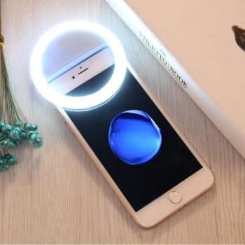 Adjustable Clip Beauty Light for Smartphones - Usb Cable - Blue