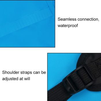 25L Outdoor Waterproof Dual Shoulder Strap Dry Bag Pvc Barrel Design - Blue
