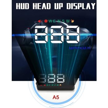 3.5 Inch Car Hud With Gps 2 Display Modes Light Sensors Speed & Compass Speed Alarm - Green Light
