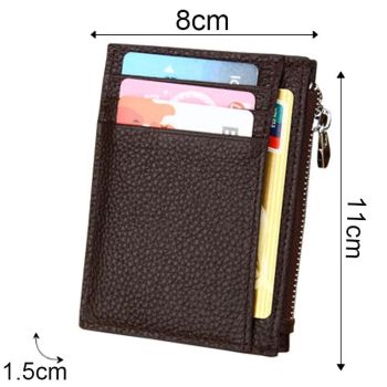 Leather Rfid Blocking Card Holder Wallet - Cowhide - Magenta