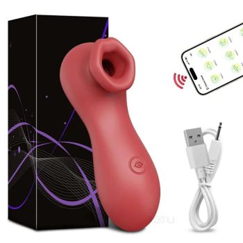 App Controlled Clit Sucker Vibrator for Women Nipple Stimulator Masturbator for Couples - Purple