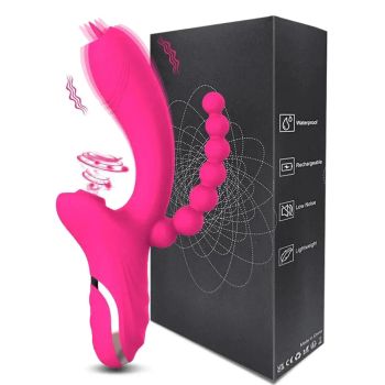 3 In 1 Clit Sucking Vibrator for Women G Spot Vagina Anal Stimulation Female Masturbator - Zd029 Purple