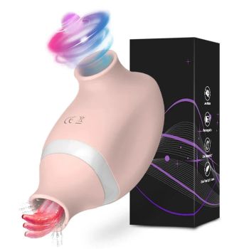 2 In 1 Clit Stimulator Sucking Licking Vibrator for Women - Red