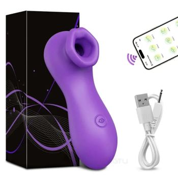 Female Clit Sucker Vibrator Vacuum Nipple Stimulator for Couples - Red