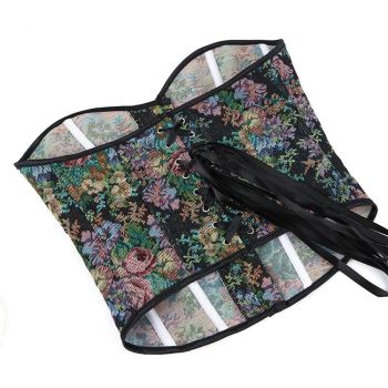 Floral Print Vintage Corselet Plus Size Strapless Corset Top For Women - Xxl