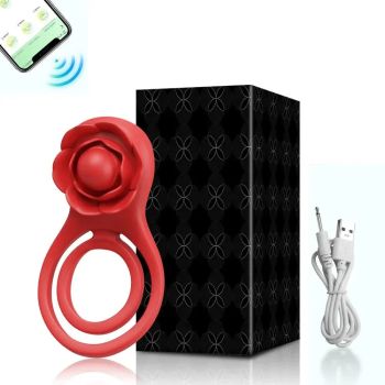 Vibrating Cock Ring for Men Delay Ejaculation Stimulate for Couples - Black