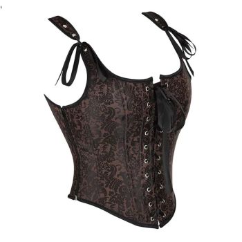 Steampunk Retro Bustier Strap Vest Tank Top Coffee Corset Plus Size Xs-6Xl - 4Xl