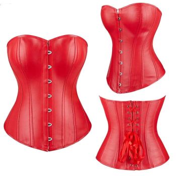 Steampunk Plus Size Slimming Body Shapewear Corset Red / Black - Black - 5Xl
