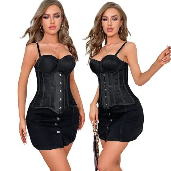 16 Steel Boned Mesh Underbust Corset For Women Hourglass Body Shaper - S