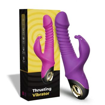 Rabbit Vibrator Automatic Telescopic G Spot Stimulator for Women Masturbation - Red