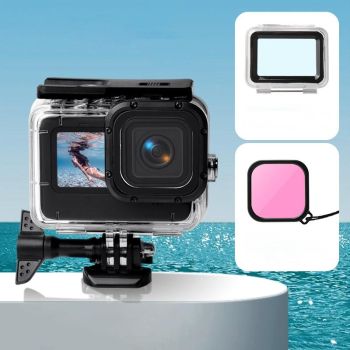 Waterproof Touch Case with Colour Lens Filter for Gopro Hero10 / Hero9 - Purple