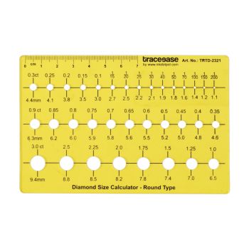 Diamond Size Calculator Round Shape Jewellery Templates Drafting Tools Jewellery Designing Stencils