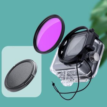 58mm Dive Housing Lens Filter for Gopro Hero8 with Waterproof Case - Red