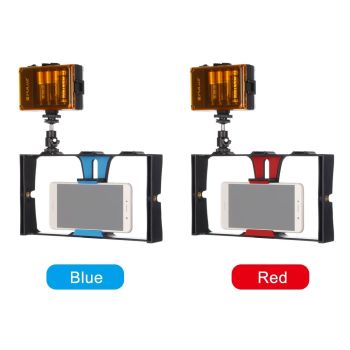 Vlogging Live Broadcast Led Selfie Light Kit With Tripod Head - Red