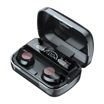 Intelligent Noise Reduction Bluetooth Earphones with Touch Control and Battery Display - Red