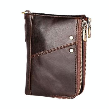 Men Leather Rfid Wallet - Antimagnetic - Red
