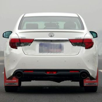 2 Pcs Premium Heavy Duty Molded Splash Mud Flaps Auto Front And Rear Fender Guard Small Size Random Pattern Delivery - Red