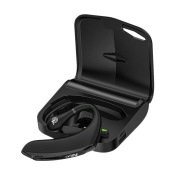 Wireless Bluetooth 5.0 Earphones with Charging Box - Universal Hanging Ear Style for Business and Sports - Red