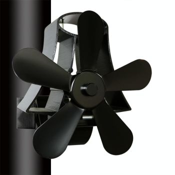 High Temp 5-blade Heat Powered Stove Fan for Fireplaces - Rose Red