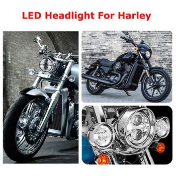 5.75 Inch Dc12V 6000K - 6500K 40W Car Led Headlight For Harley Silver