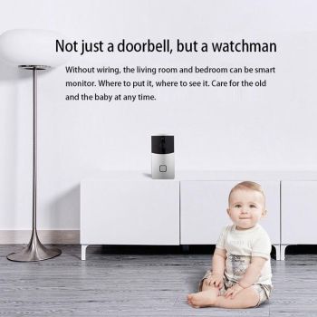 Smart Wifi Video Doorbell With Night Vision & Pir Detection - Silver