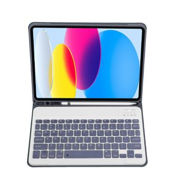 Ultra-Thin Bluetooth Keyboard Leather Tablet Case For Ipad 10.9 2022 With Pen Slot - Baby Blue