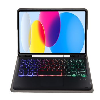 2022 Ipad 10.9 Lambskin Keyboard Case With Backlight & Pen Slot - Baby Blue