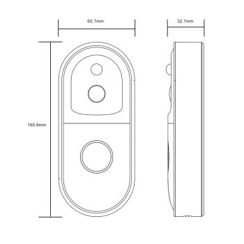 Smart Wifi Video Doorbell With Night Vision & Remote Monitoring - White