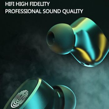 Wireless Bluetooth 5.0 Earbuds with Touch Display & Charging Case - White