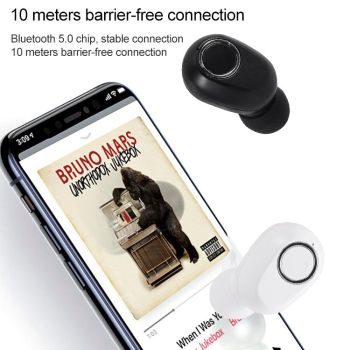 Wireless Touch Bluetooth Headset with Smart Magnetic Charging - Dt-13 - White