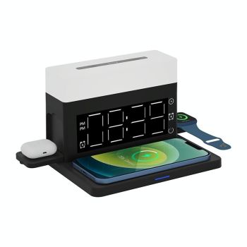 6 In 1 Wireless Charger N65 Multifunction - White